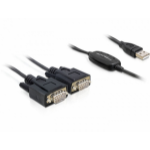 DeLOCK 2x RS232/USB 2.0 serial cable Black