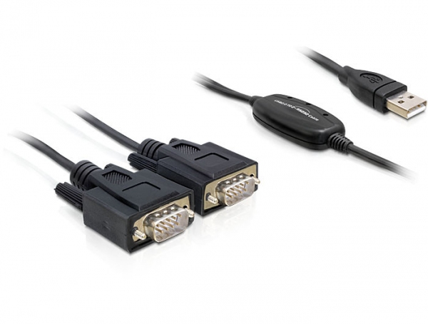 Image of DeLOCK 2x RS232/USB 2.0 serial cable Black