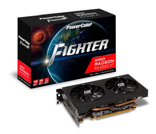 Image of PowerColor AXRX 6500XT 4GBD6-DH/OC graphics card AMD Radeon RX...