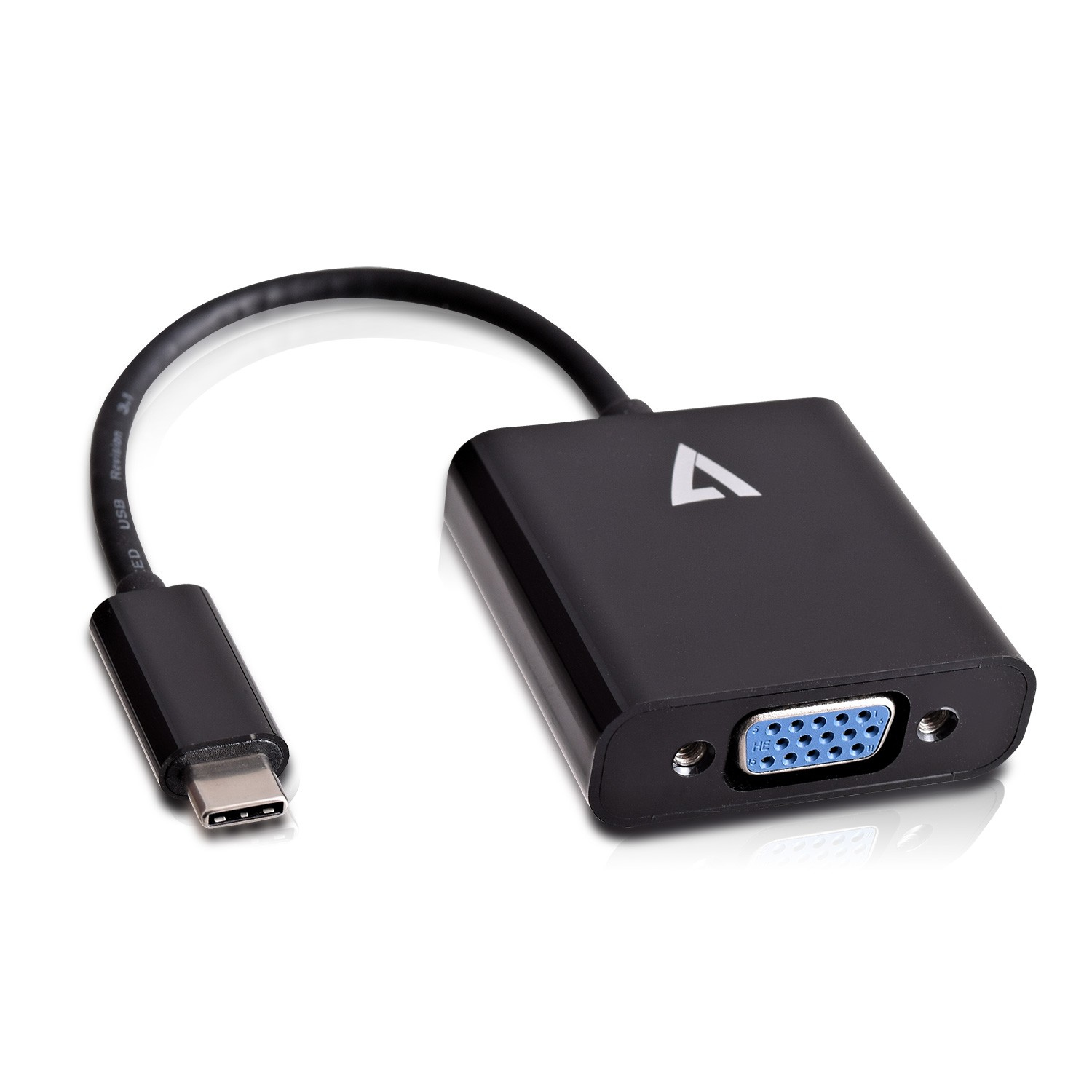 Image of V7 USB-C male to VGA female Adapter Black