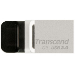 Transcend JetFlash 880 OTG 32GB USB flash drive USB Type-A / Micro-USB 3.2 Gen 1 (3.1 Gen 1) Zwart, Zilver