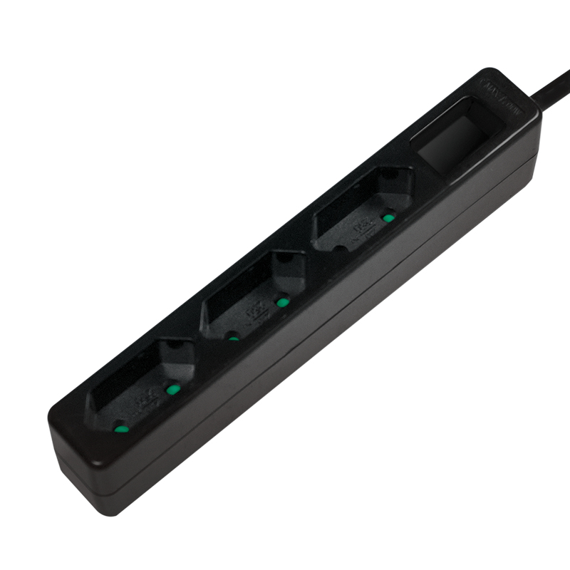 Image of LogiLink LPS229B power extension 1.5 m 3 AC outlet(s) Indoor Black