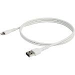 StarTech.com 1m Durable White USB-A to Lightning Cable - Heavy Duty, Rugged Aramifibre USB Type A to Lightning Charger/Synchronous Power Cord - Apple MFi Certified iPad/iPhone 12