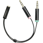 Deltaco AUD-202 audio cable 0.1 m 2 x 3.5mm 3.5mm Black