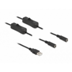 DeLOCK Cable USB Type-A male to 2 x DC 5.5 x 2.1 mm female with switch 1 m