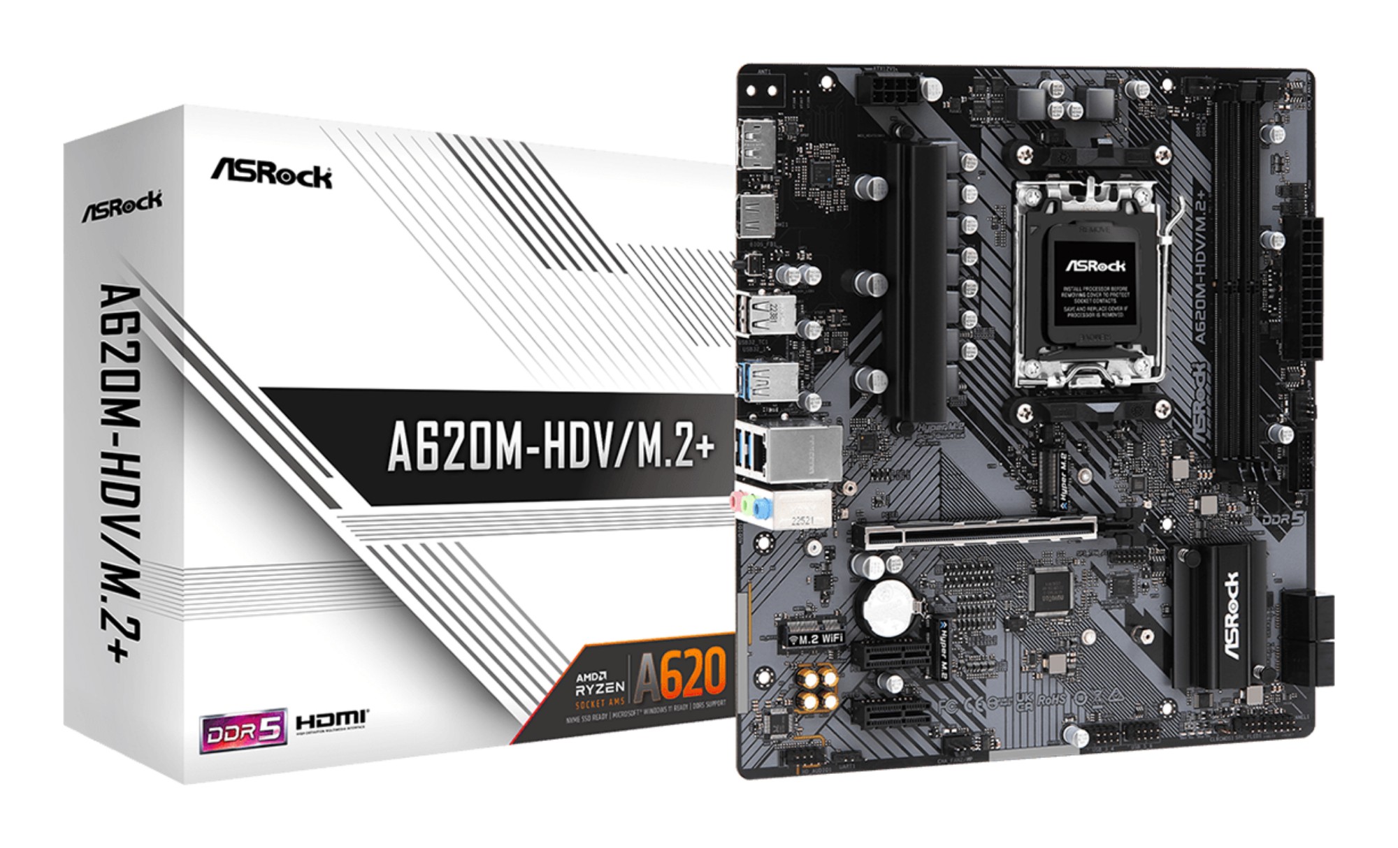 Asrock A620M-HDV/M.2+ AMD A620 Socket AM5 micro ATX