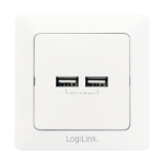 LogiLink PA0163 socket-outlet 2x USB White