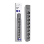 Qoltec 50279 power extension 1.8 m 8 AC outlet(s) Indoor Grey