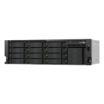 QNAP 3U short-depth Rackmount NAS - 12x3.5 & 4xE1.S - Intel Atom C5125 8C 2.8GHz - 8GB RAM - 2 x 2.5GbE - 1 x 10GBASE-T - 2 x PCIe Gen3 x4 - 2 x 550W redundant PSU
