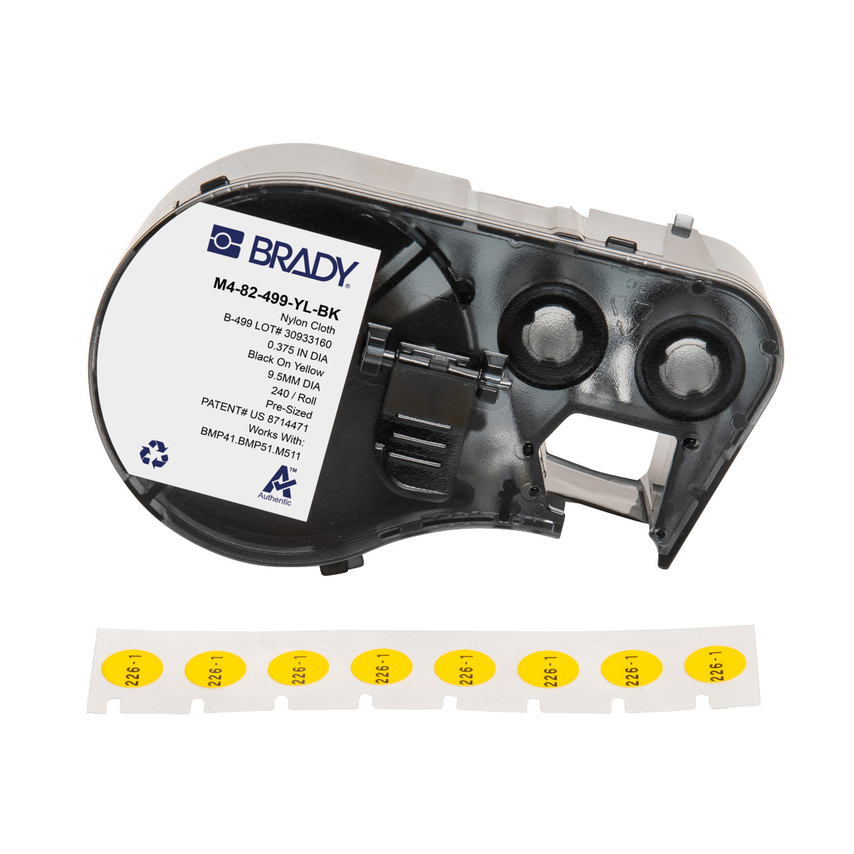 Brady M4-82-499-YL-BK printer label Black. Yellow Self-adhesive printe