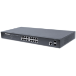 Intellinet 16-Port Gigabit Ethernet PoE+ Web-Managed Switch with 2 SFP Ports, IEEE 802.3at/af Power over Ethernet (PoE+/PoE) Compliant, 374 W, Endspan, 19" Rackmount