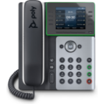 POLY Edge E350 IP Phone and PoE-enabled with Power Supply