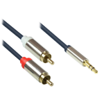 Alcasa GC-M0060 audio kabel 3 m 3.5mm 2 x RCA Blauw