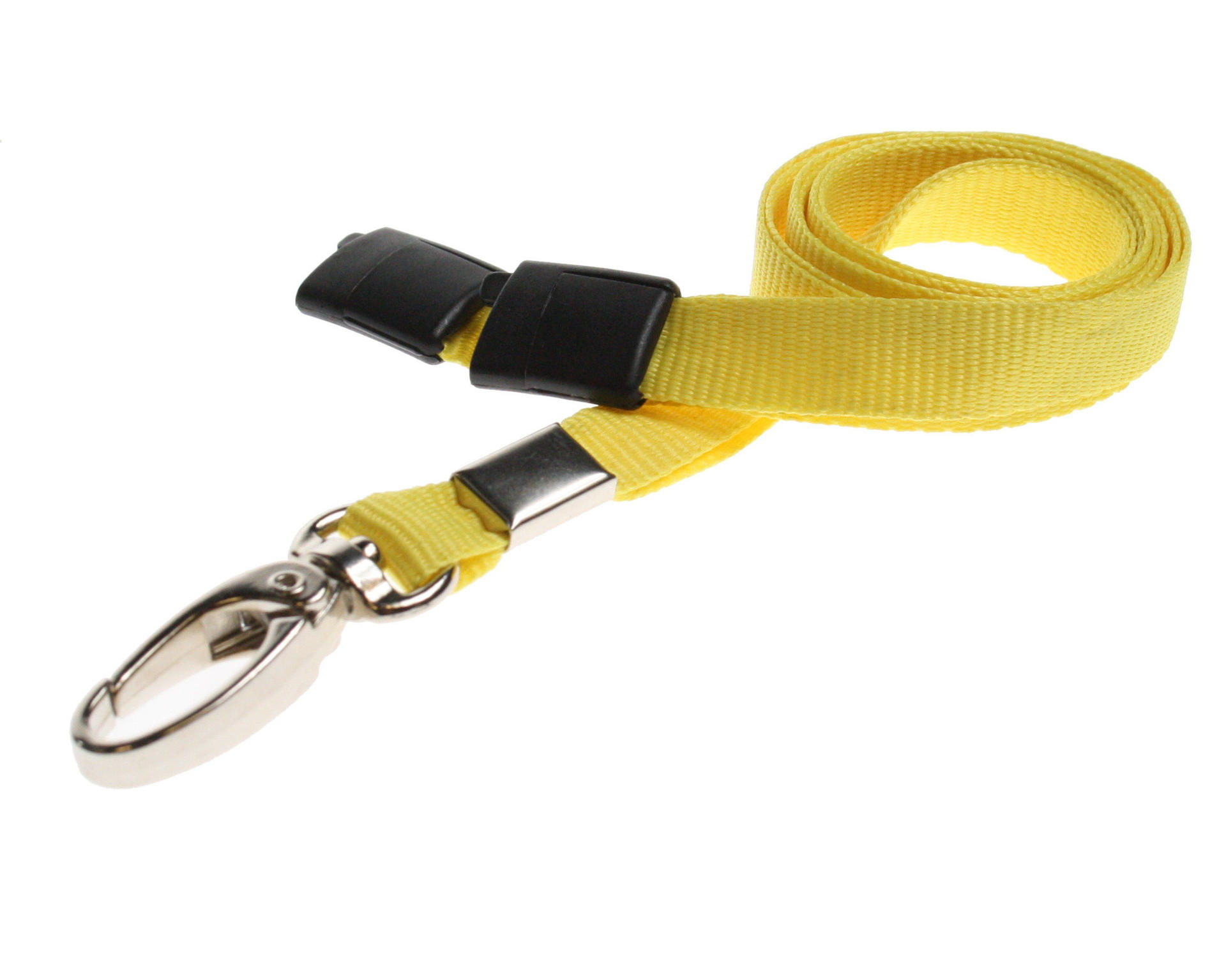 Image of Digital ID 10mm Recycled Plain Yellow Lanyards with Metal Lobster...