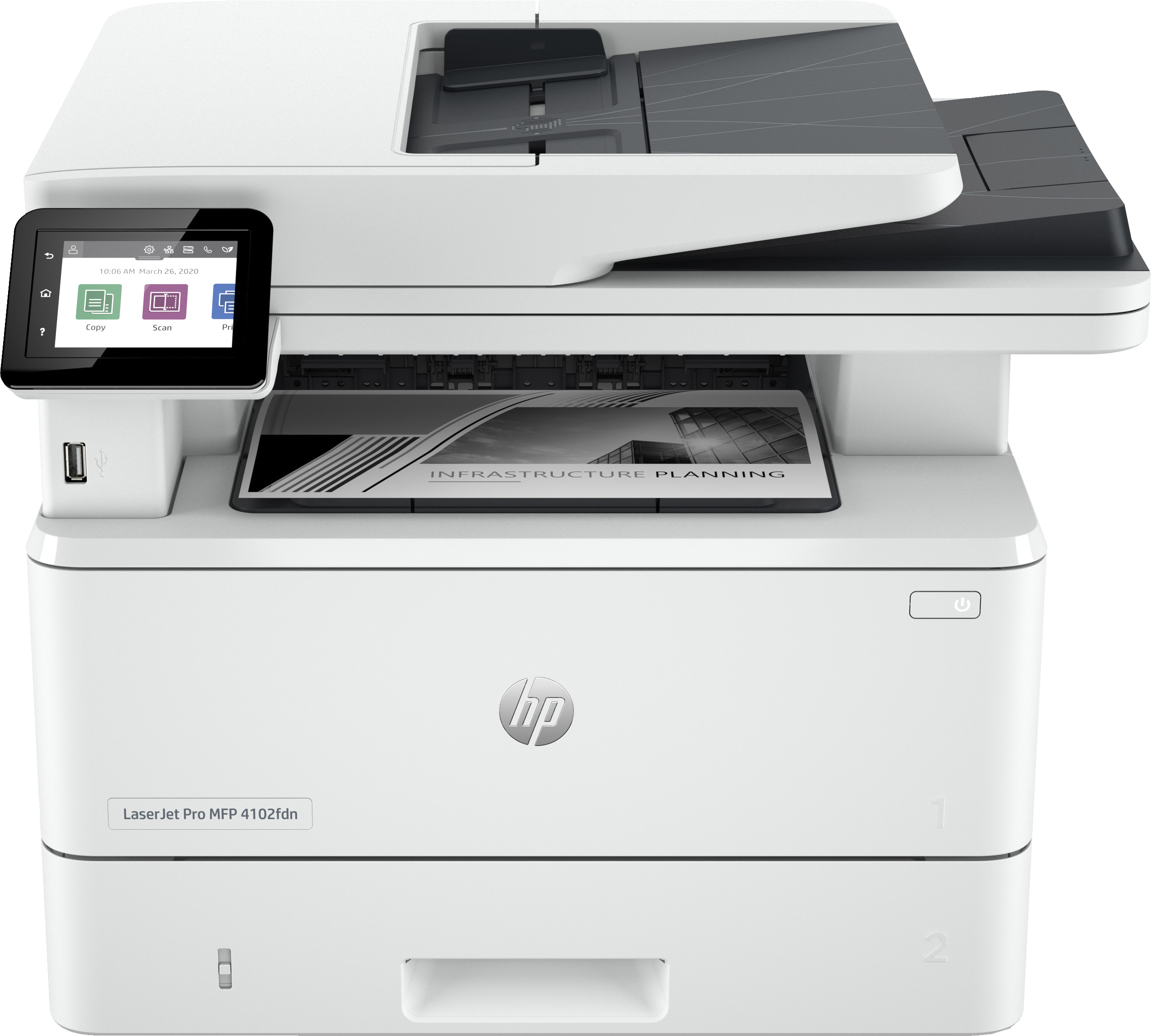 Image of HP LaserJet Pro MFP 4102fdn Printer, Black and white, Printer for...