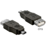 DeLOCK 65399 tussenstuk voor kabels mini USB A USB A Zwart