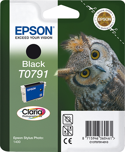 Epson C13T07914010|T0791 Ink cartridge black, 470 pages ISO/IEC 24711 11ml for Epson Stylus Photo P 50/PX 730/1400