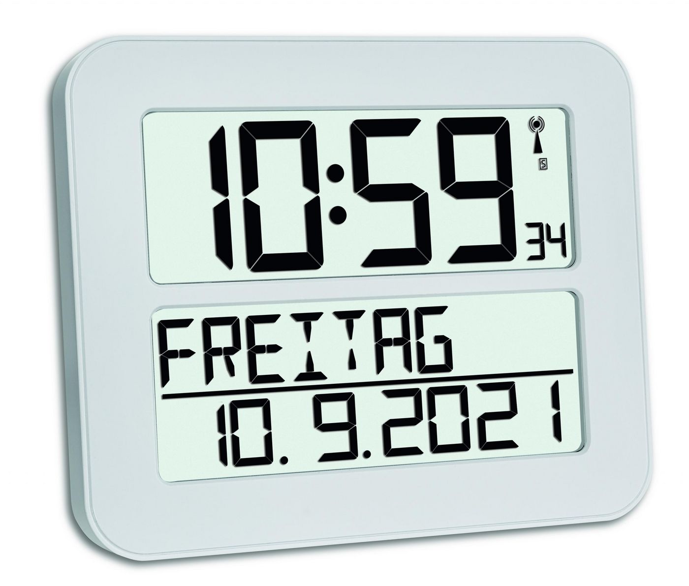 Image of TFA-Dostmann 60.4512.02 - Digital alarm clock - White - Plastic -...
