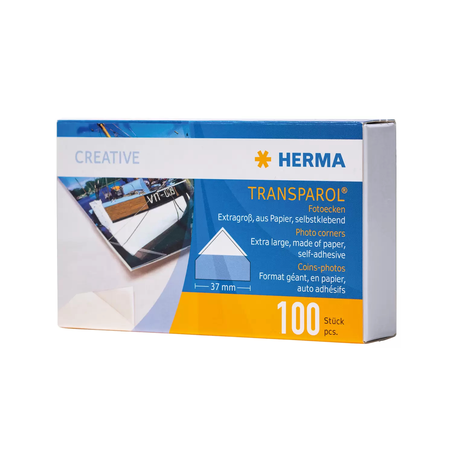 Image of HERMA Transparol photo corners, extra large double strips 100 pcs.
