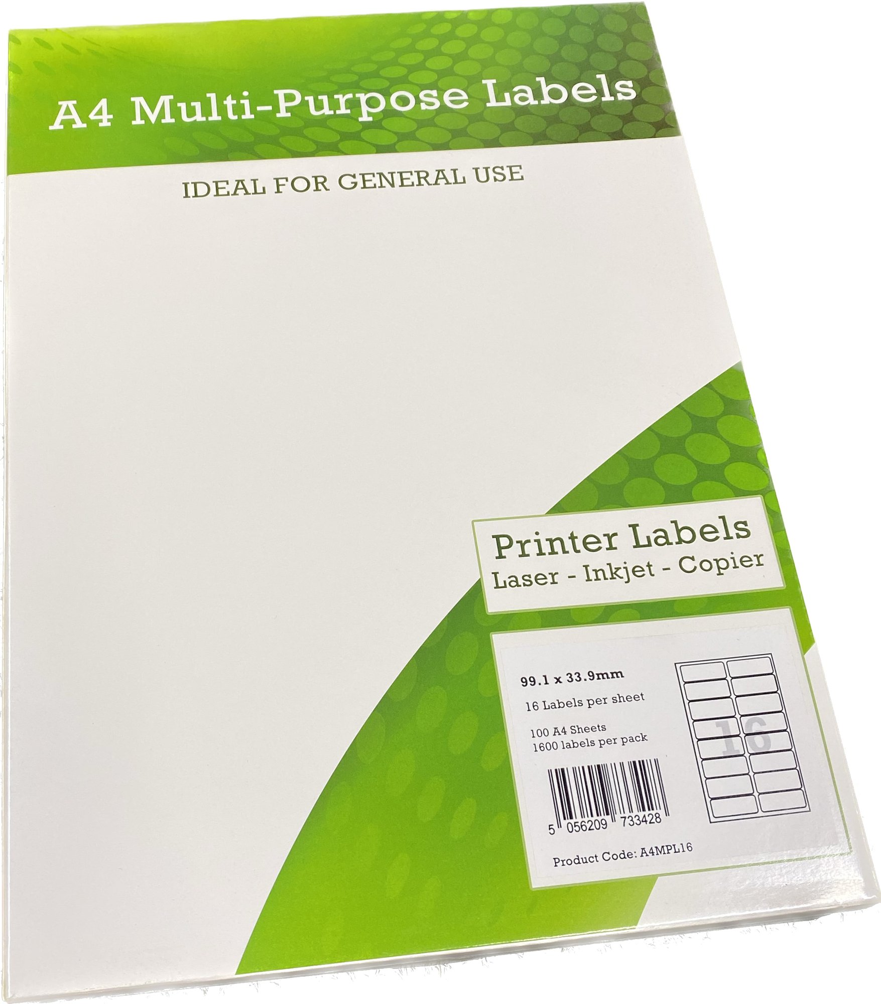 CTS A4 Multipurpose Labels 16 Per Sheet 99.1 x 34mm (White)