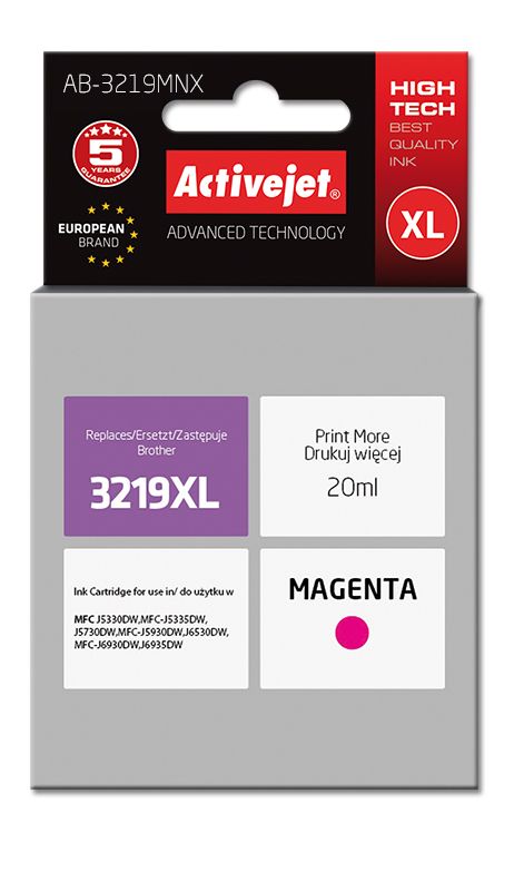 Activejet AB-3219MNX ink (replacement for Brother LC3219MXL; Supreme; 20 ml; magenta)
