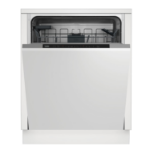 Beko Quick&Shine Integrated Dishwasher - D-Rated Black and silver control panel
