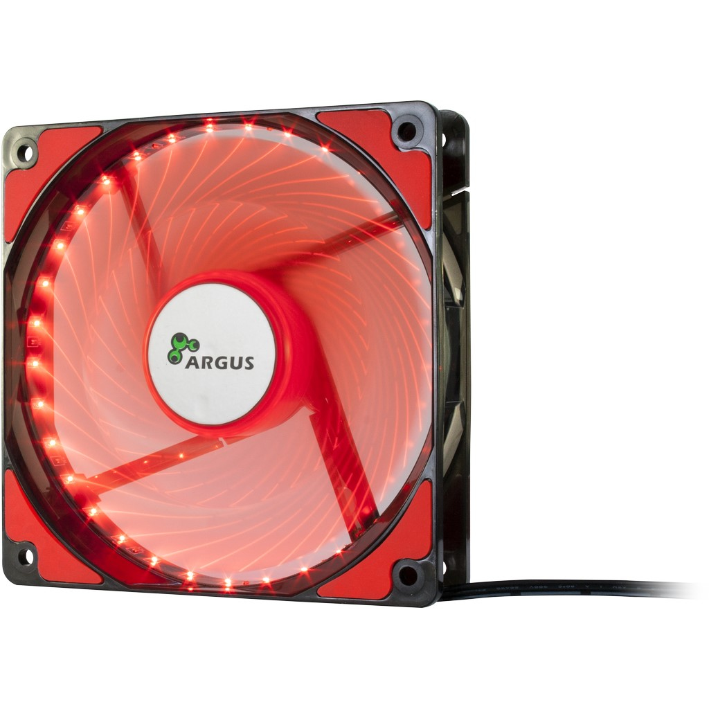 Image of Inter-Tech L-12025 Computer case Fan 12 cm Black, Red