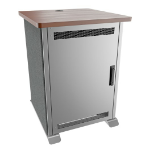 Middle Atlantic Products Forum Side Cart Rack, 16RU, 27" Deep, Wilsonart Biltmore Cherry, Magnesium Powdercoat, Charcoal Gray Felt