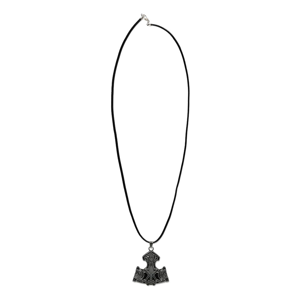  Valhalla Hammer Pendant Necklace - Black