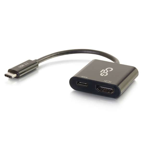 C2G USB C to HDMI Audio/Video Adapter w/ Power Delivery - Black