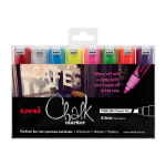 UNI-BALL Chalk Mrkr Chisel Ast Pk8