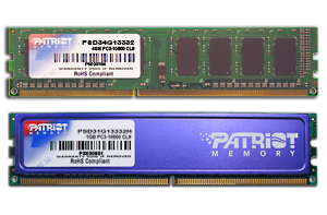 Image of Patriot Memory PSD34G13332 memory module 4 GB DDR3 1333 MHz
