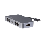 StarTech.com 4-in-1 USB-C Multiport Video Adapter - Aluminum - 4K 30Hz - Space Gray