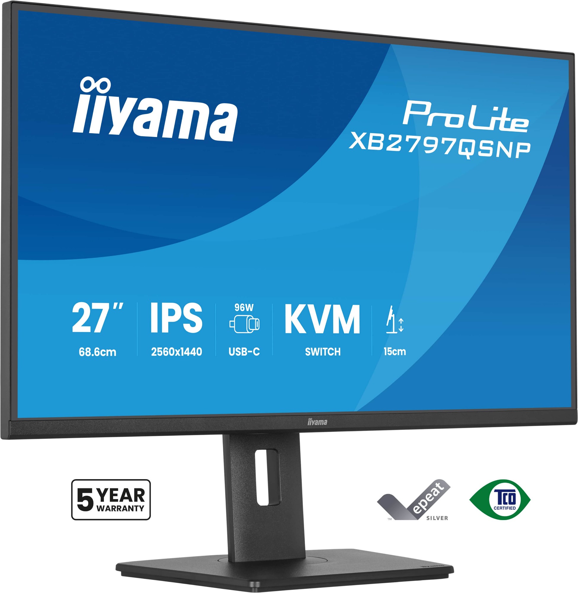 iiyama ProLite XB2797QSNP-B1 computer monitor 68.6 cm (27") 2560 x 1440 pixels Quad HD Black