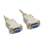 InLine null modem cable DB9 Pin female / female, clipped, grey, 2m