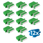 LogiLink Fiber Adapter LC Quad, 12 pieces, with flange, green