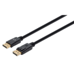 Manhattan DisplayPort 1.4 Cable, 8K@60hz, 2m, PVC Cable, Male to Male, Equivalent to DP14MM2M, With Latches, Fully Shielded, Black, Lifetime Warranty, Polybag