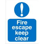 SECO by Stewart Superior SECO Mandatory Safety Sign Fire Escape Keep Clear Semi Rigid Plastic 150 x 200mm - M025SRP150X200