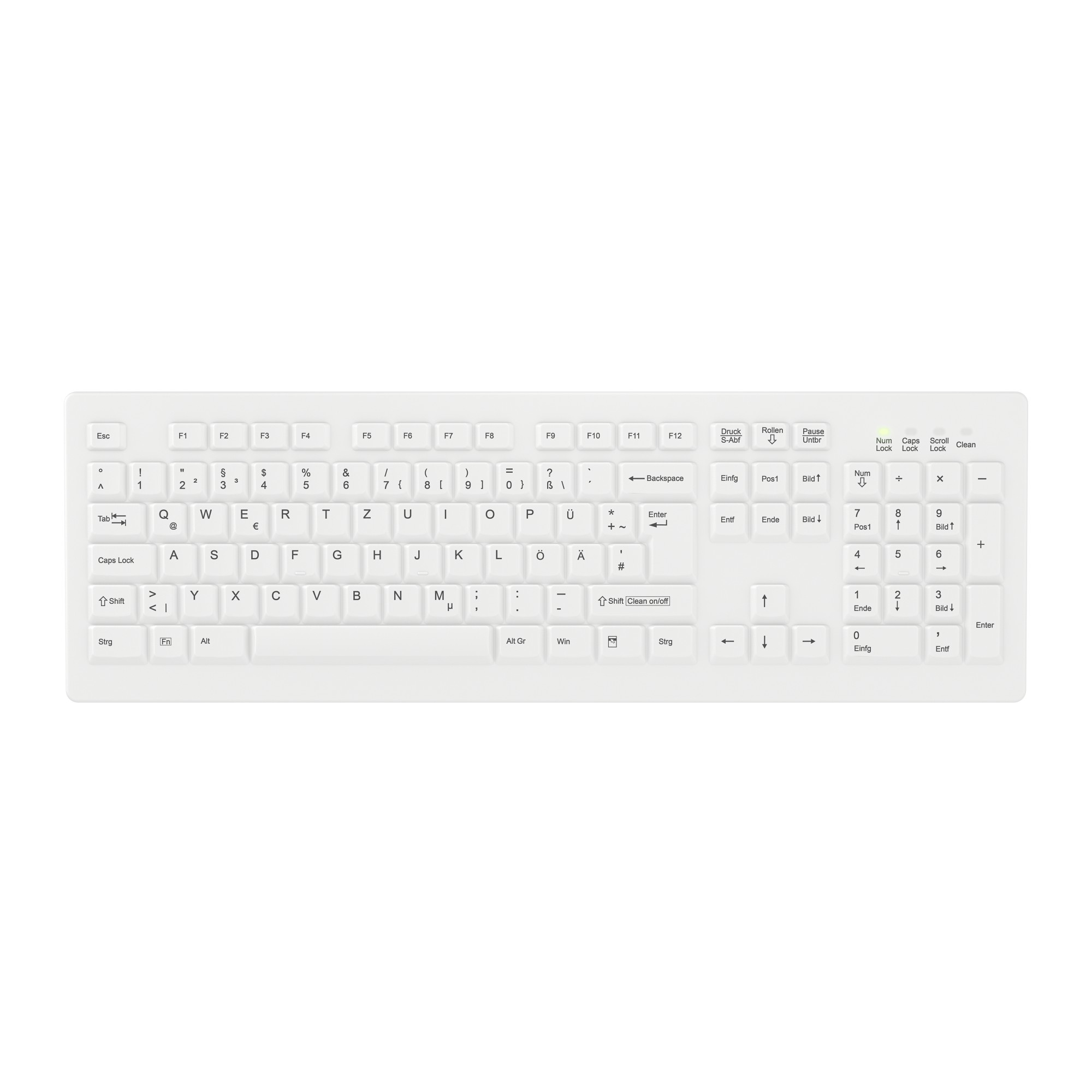 Contour Design Active Key Contour ClassicClean Medical Keyboard Removable Cover Full-Size Wireless White DE C8100