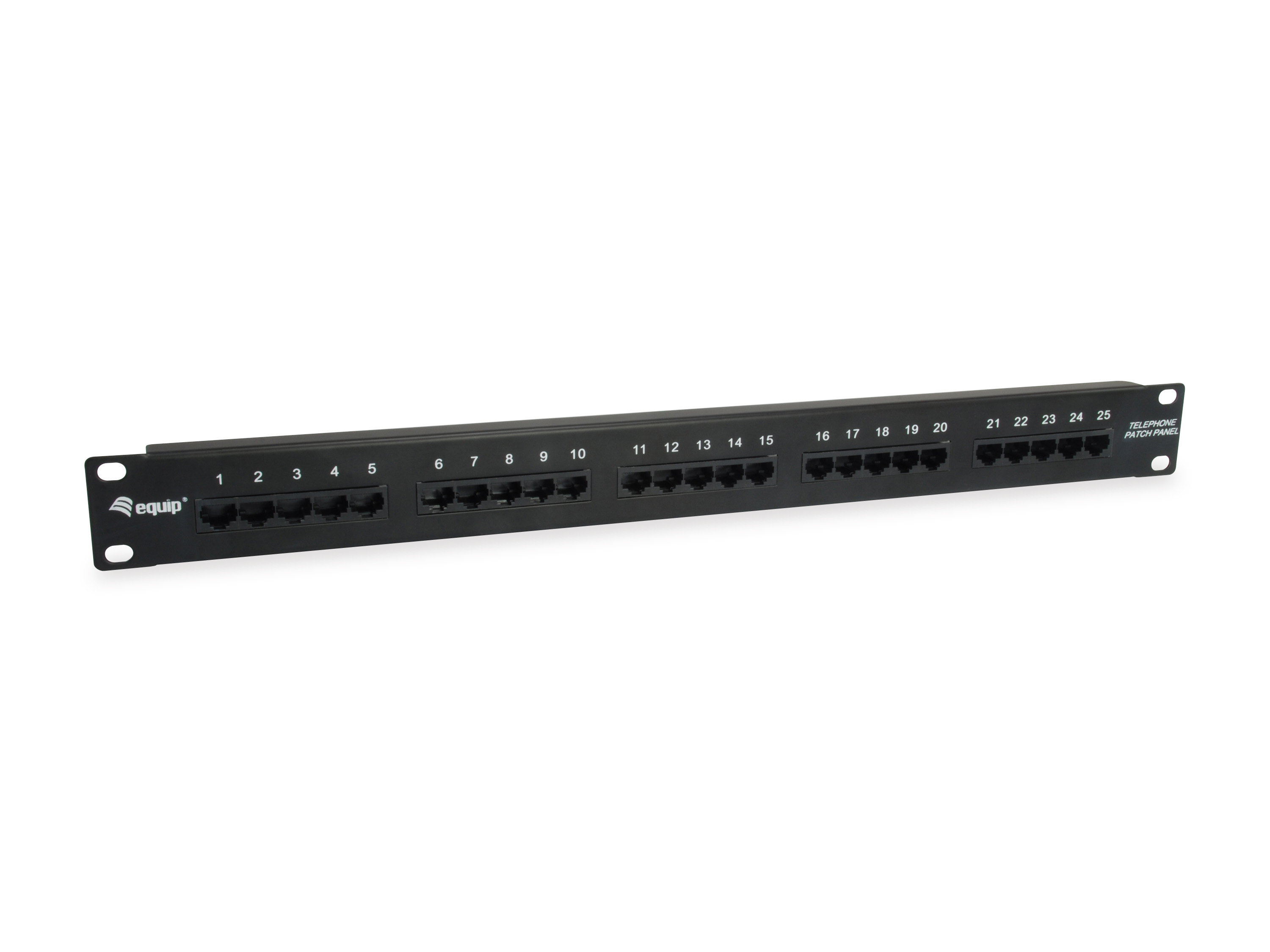 Image of Equip 25-Port Cat.3 RJ45 ISDN Patch Panel, Black