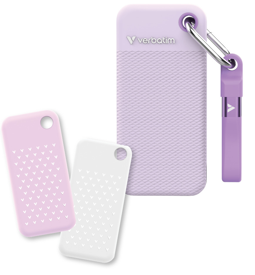 Image of Verbatim Pocket SSD USB 3.2 Gen 2 128GB Purple incl. two rubber sleeve