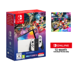 Nintendo Switch OLED + Mario Kart 8 Deluxe + Switch Online 12 Months portable game console 17.8 cm (7") 64 GB Touchscreen Wi-Fi White