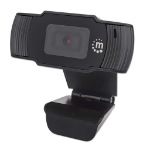 MNH Manhattan USB Webcam, Two Megapixels (Clearance Pricing), 1080p Full HD, USB-A, Integrated Microphone, Adjustable Clip Base, 30 frame per second, Black, Three Year Warranty, Box