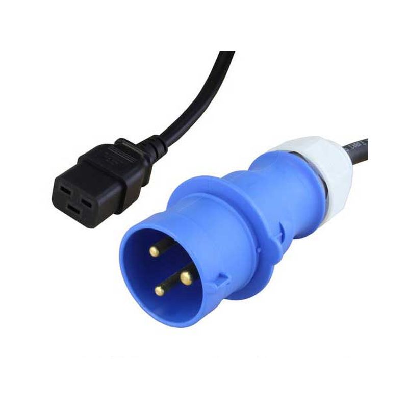 FDL 2M 32 AMP COMMANDO PLUG TO IEC C19 SOCKET POWER CABLE