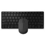 Rapoo 9000M keyboard Mouse included Universal USB + Bluetooth QWERTY Black