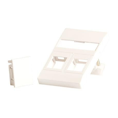 LVN126097 Lanview Wall plate for 2 x keystone.  Fits 50x75 mm FUGA outlet,  white