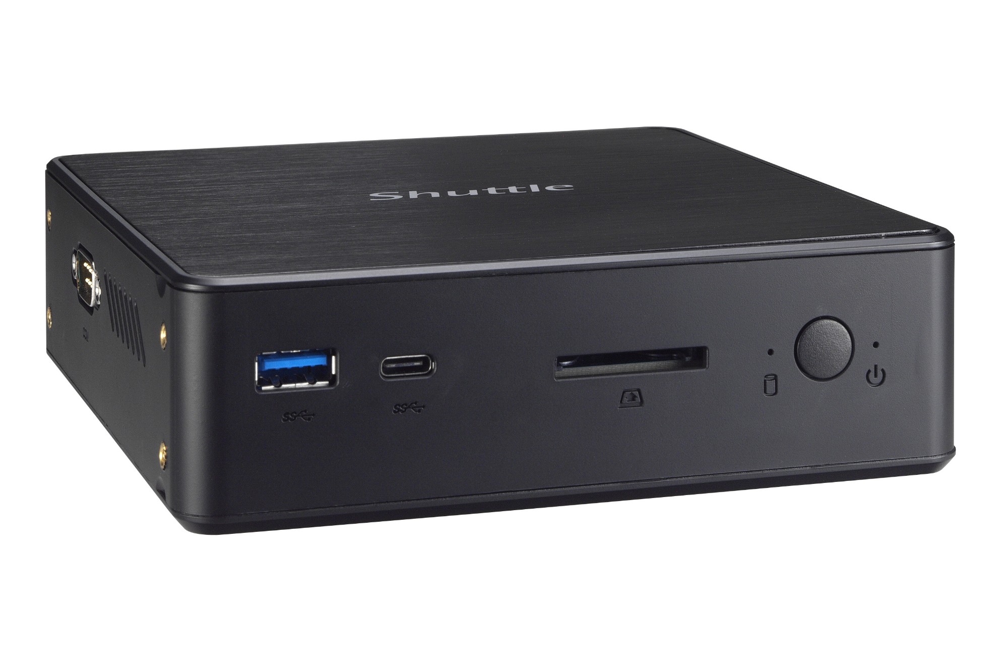 Shuttle Nano PC NC10U5 , Intel i5-8265U, 1x HDMI, 1x DP, 1x 2.5" bay, 1x M.2, 1x LAN, 1x COM, Wifi, 24/7 permanent operation, incl. VESA & Stand