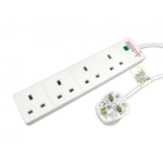 TARGET 2m 4 Gang Surge Protected LED Indicator UK Mains Extension - White