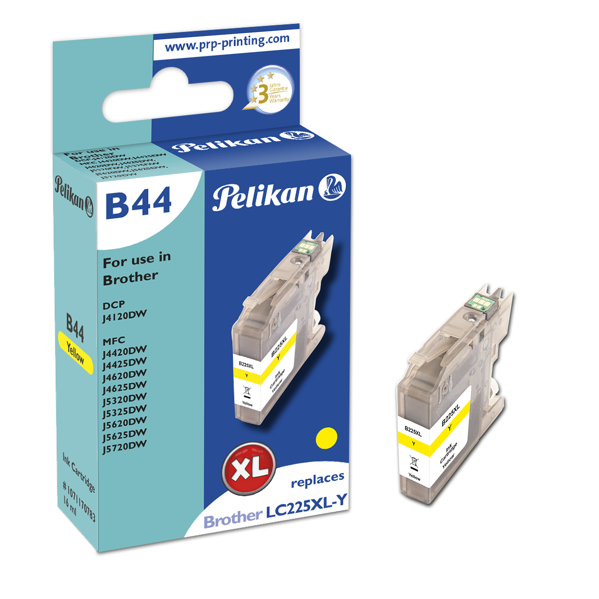 Image of Pelikan 319570/B44 Ink cartridge yellow, 1.2K pages 16ml (replaces...