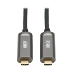 Tripp Lite U420F-10M-D3 USB-C AOC Cable (M/M) - USB 3.2 Gen 2 (10 Gbps) Plenum-Rated Fiber Active Optical Cable - Data Only, Black, 10 m (33 ft.)